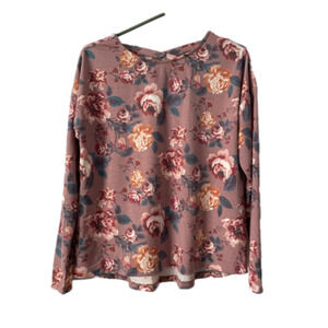 The Line of Style NWT Womens M Cottagecore Floral Criss Cross Back Boho Top Boho